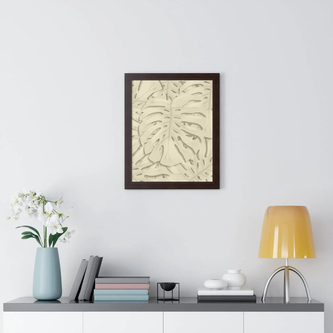 Soft Beige Monstera Framed Print, Poster, Laura Christine Photography & Design, Framed, Home & Living, Indoor, Paper, Posters, Laura Christine Photography & Design, laurachristinedesign.com