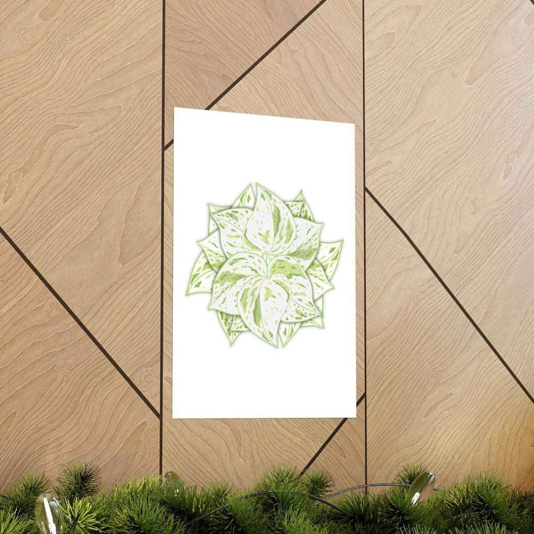 Snow Queen Pothos Print – Variegated Pothos Art on Museum Grade Paper Unframed - The Potted Pixel