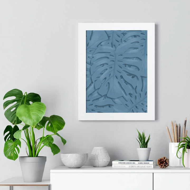 Cerulean Blue Monstera Framed Print, Poster, Laura Christine Photography & Design, Framed, Home & Living, Indoor, Paper, Posters, Laura Christine Photography & Design, laurachristinedesign.com