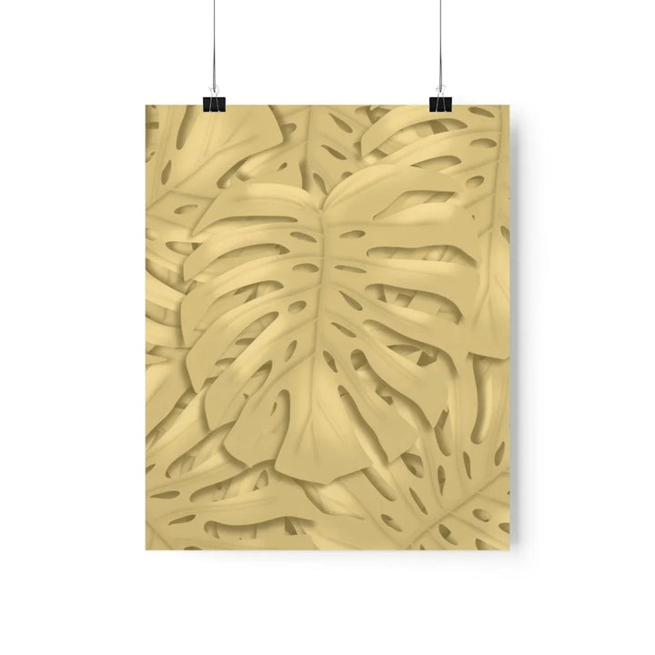 Golden Monstera Pattern Print, Poster, Laura Christine Photography & Design, Back to School, Home & Living, Indoor, Matte, Paper, Posters, Valentine's Day promotion, Laura Christine Photography & Design, laurachristinedesign.com