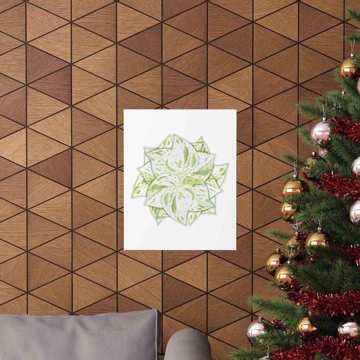 Snow Queen Pothos Print – Variegated Pothos Art on Museum Grade Paper Unframed - The Potted Pixel