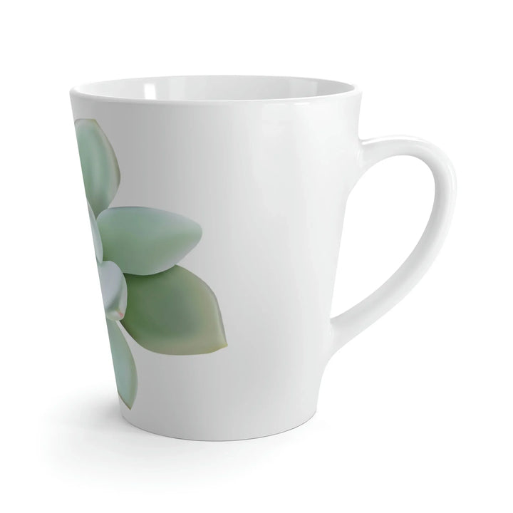 Succulent Mug White Ceramic 12 Oz With Pastel Succulent Design And Easy Grip Handle
