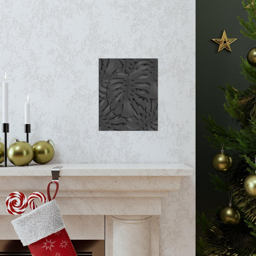 Charcoal Monstera Print, Poster, Printify, Back to School, Home & Living, Indoor, Matte, Paper, Posters, Valentine's Day promotion, Laura Christine Photography & Design, laurachristinedesign.com