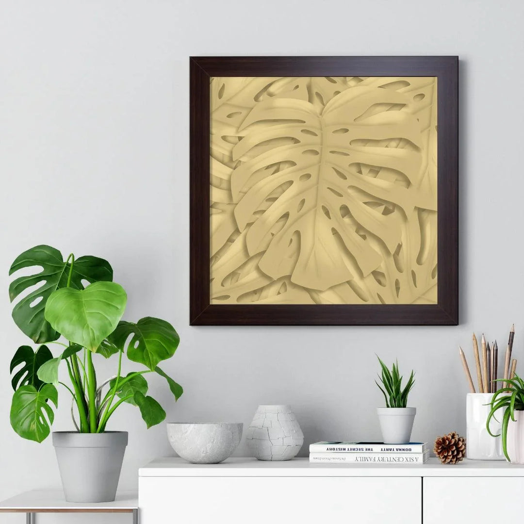 Golden Monstera Framed Print, Poster, Laura Christine Photography & Design, Framed, Home & Living, Indoor, Paper, Posters, Laura Christine Photography & Design, laurachristinedesign.com