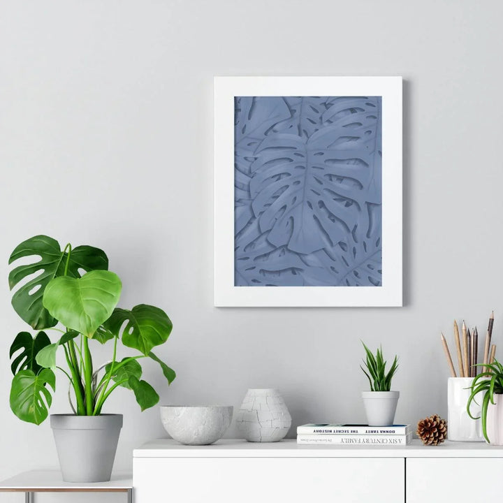 Slate Blue Monstera Framed Print, Poster, Laura Christine Photography & Design, Framed, Home & Living, Indoor, Paper, Posters, Laura Christine Photography & Design, laurachristinedesign.com