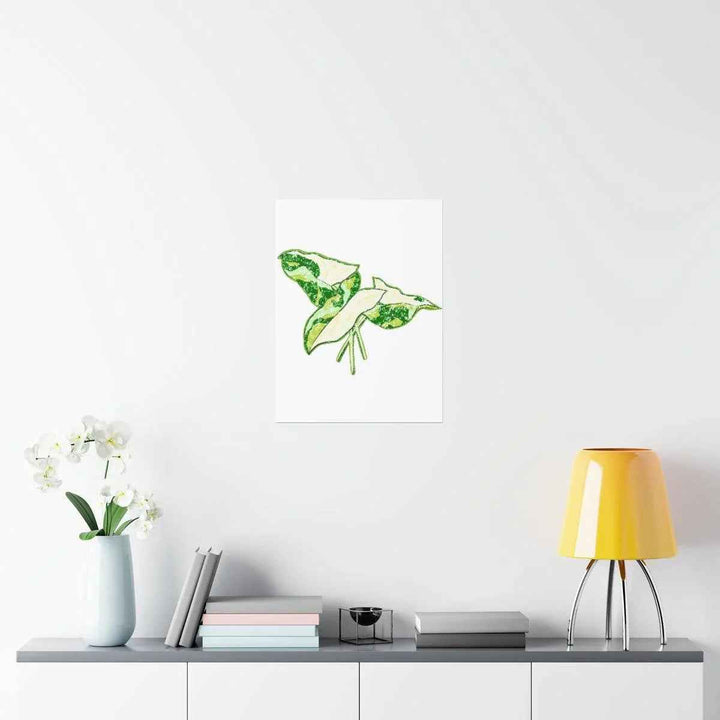 Marble Syngonium Print – Botanical Wall Art on Museum Grade Paper | Matte Finish Unframed - The Potted Pixel