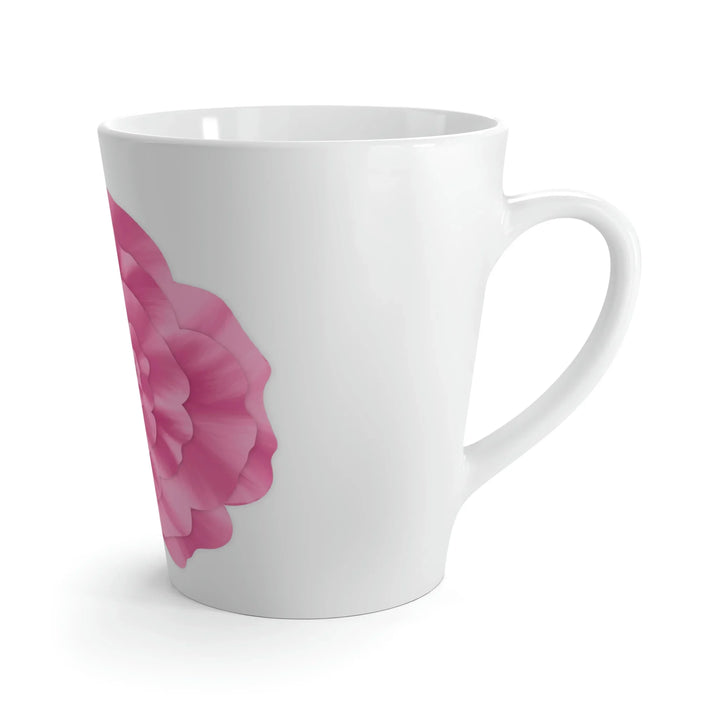 Peony Flower Mug 12 Oz White Ceramic Coffee Cup With Floral Pattern Elegant Gift For Coffee Lovers