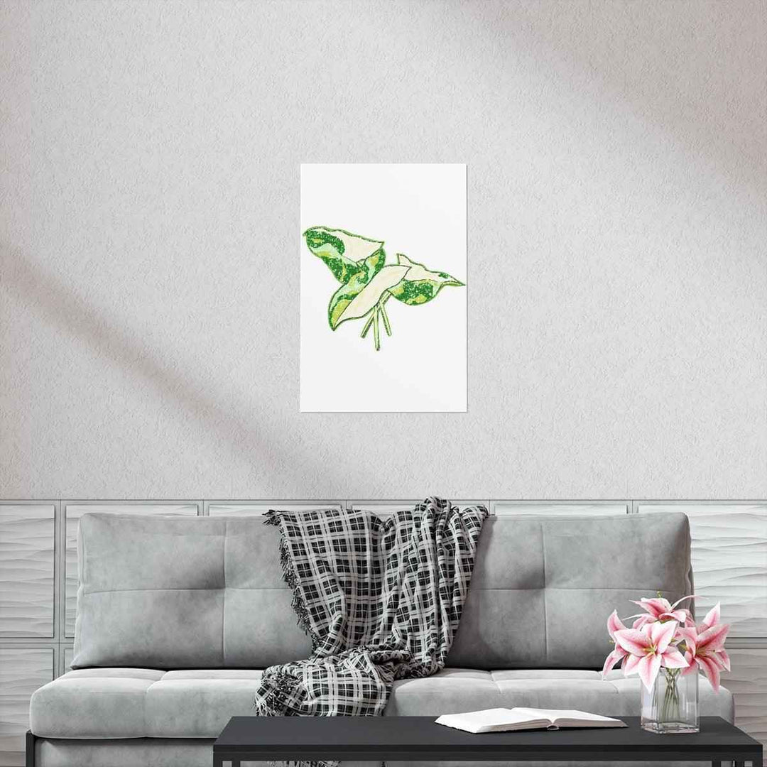 Marble Syngonium Print – Botanical Wall Art on Museum Grade Paper | Matte Finish Unframed - The Potted Pixel