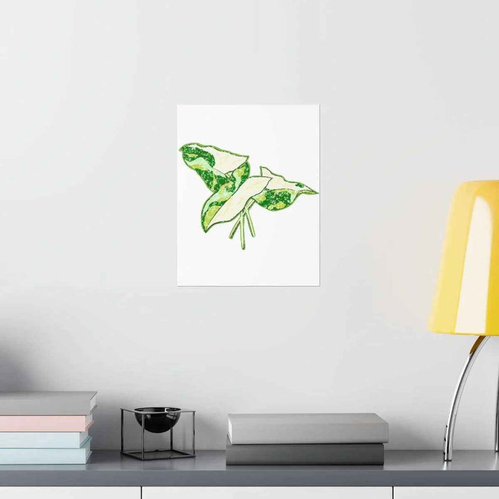 Marble Syngonium Print – Botanical Wall Art on Museum Grade Paper | Matte Finish Unframed - The Potted Pixel
