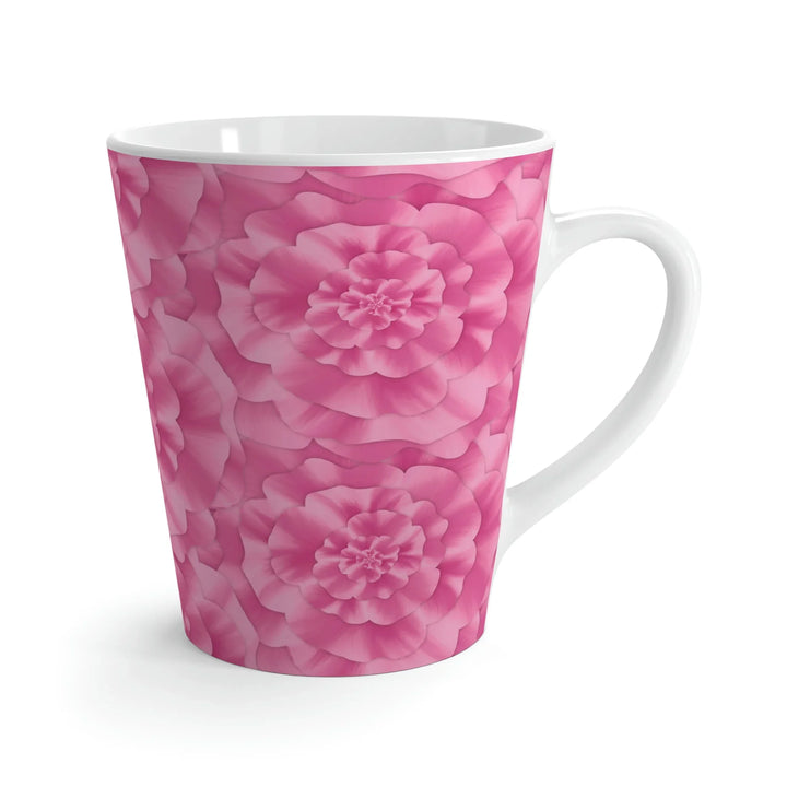 Peony Flower White Ceramic Mug 12 Oz With Glossy Finish And Easy Grip Handle For Coffee Or Tea