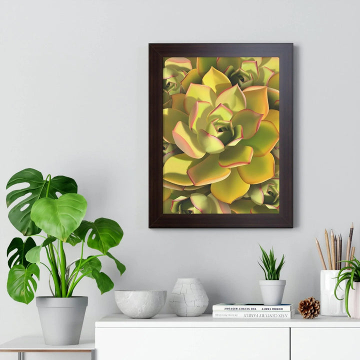 Noble Aeonium Succulent Pattern Framed Print, Poster, Printify, Framed, Home & Living, Indoor, Paper, Posters, Laura Christine Photography & Design, laurachristinedesign.com