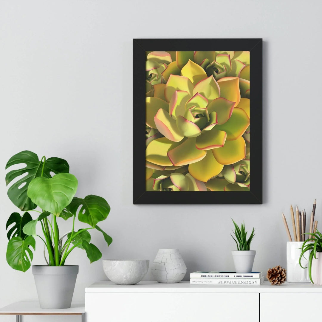Noble Aeonium Succulent Pattern Framed Print, Poster, Printify, Framed, Home & Living, Indoor, Paper, Posters, Laura Christine Photography & Design, laurachristinedesign.com
