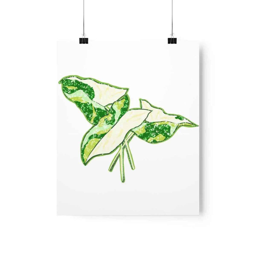 Marble Syngonium Print – Botanical Wall Art on Museum Grade Paper | Matte Finish Unframed - The Potted Pixel