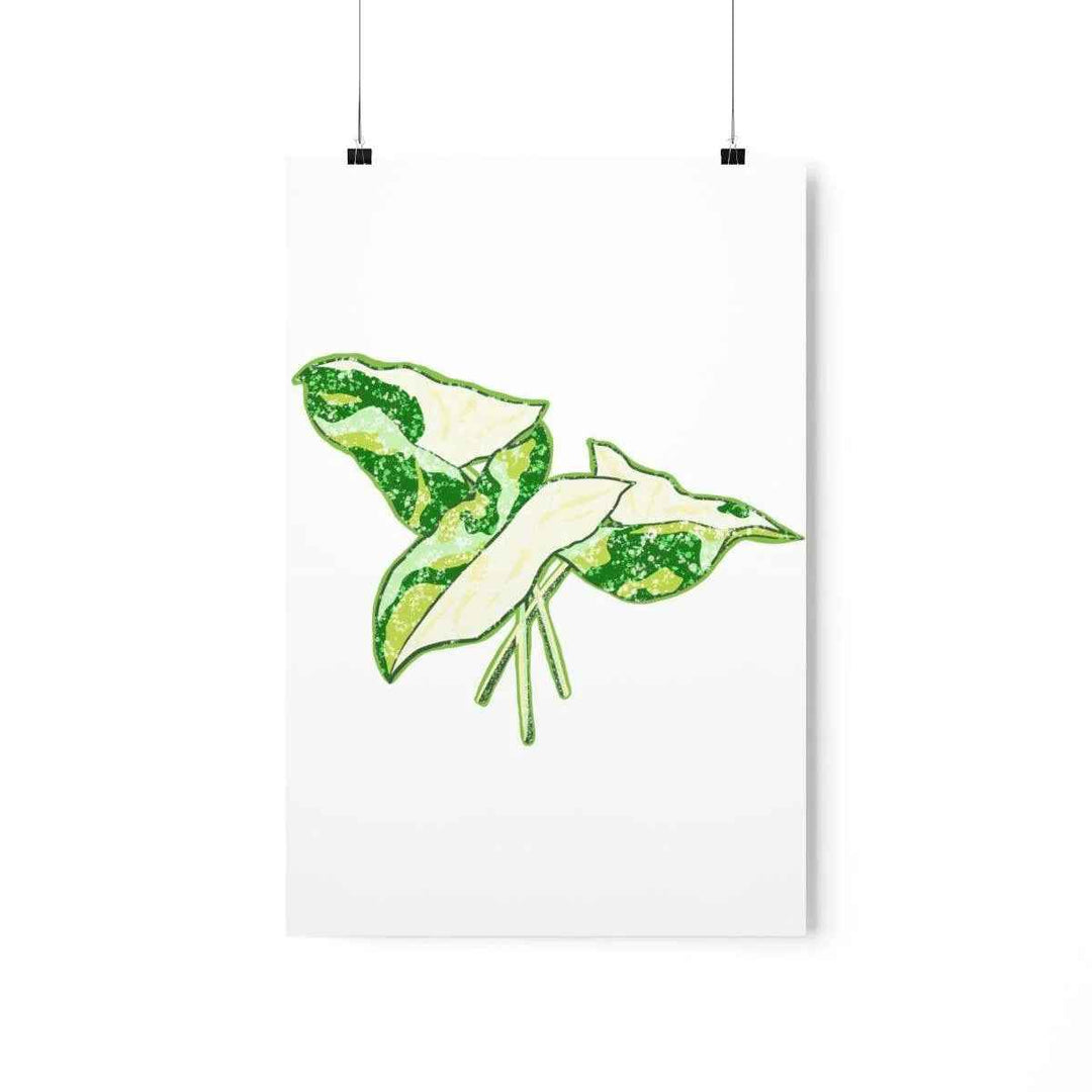 Marble Syngonium Print – Botanical Wall Art on Museum Grade Paper | Matte Finish Unframed - The Potted Pixel