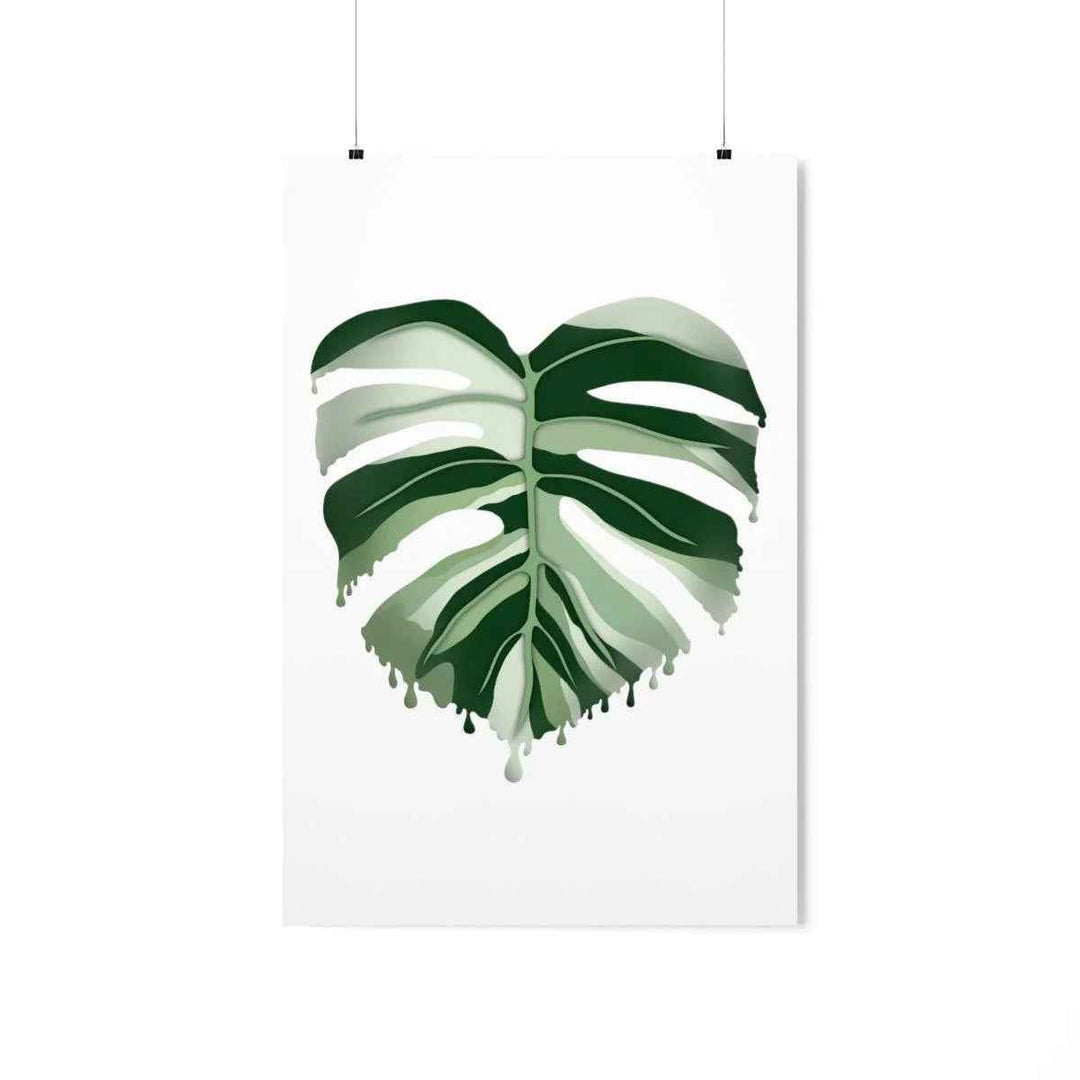 Melting Monstera Albo Print - Fine Art Poster | Botanical Wall Art on Matte Paper Unframed