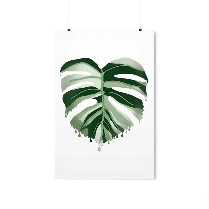 Melting Monstera Albo Print - Fine Art Poster | Botanical Wall Art on Matte Paper Unframed