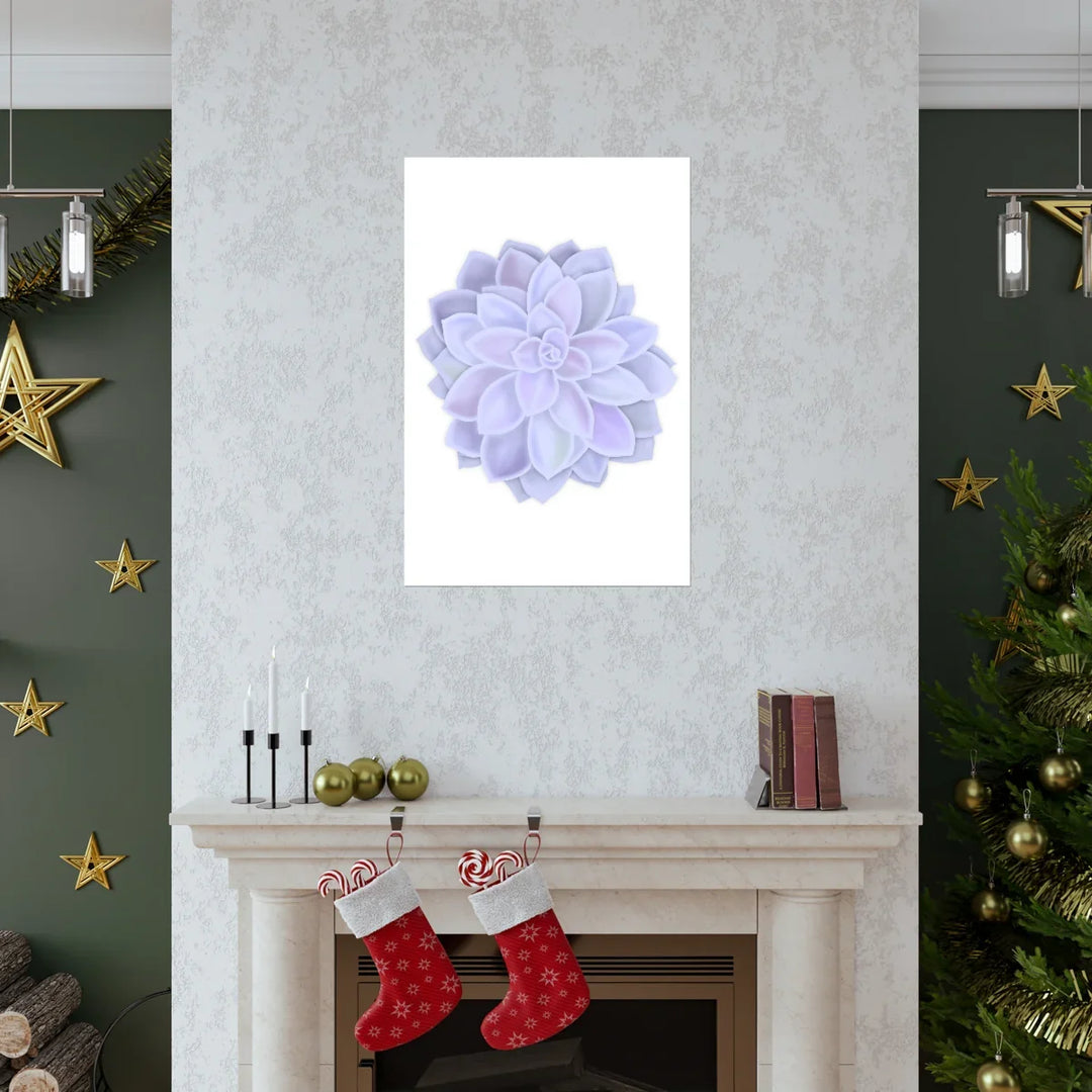 Graptopetalum Murasaki Print Purple Succulent Wall Art Pastel Rosette Botanical Poster Home Decor