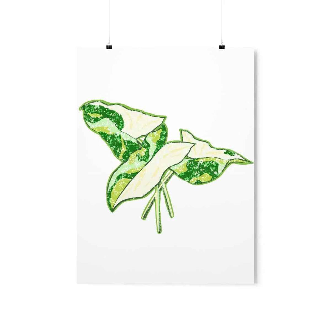 Marble Syngonium Print – Botanical Wall Art on Museum Grade Paper | Matte Finish Unframed - The Potted Pixel