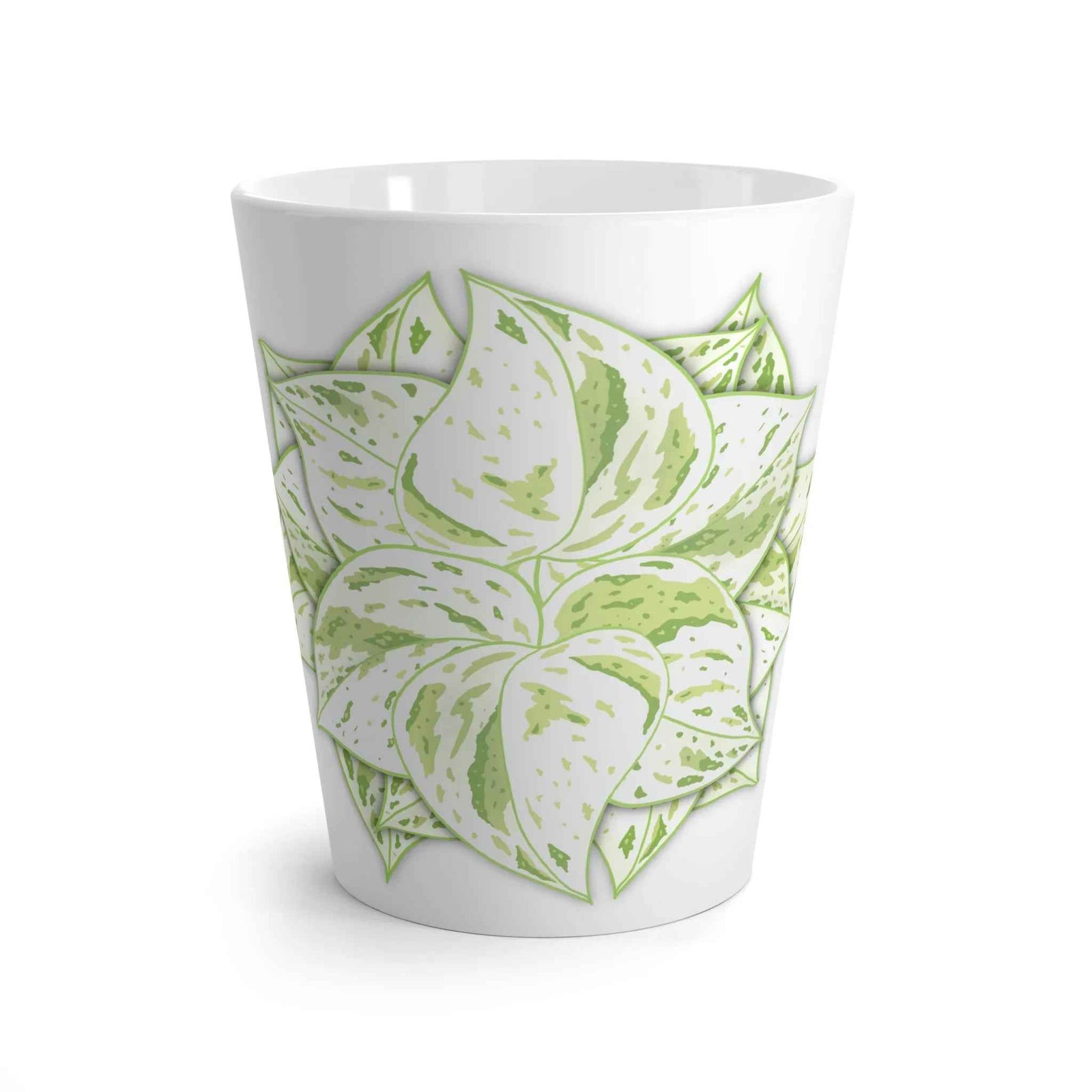 Snow Queen Pothos Mug - Durable Ceramic Cup with Variegated Foliage Design - The Potted Pixel