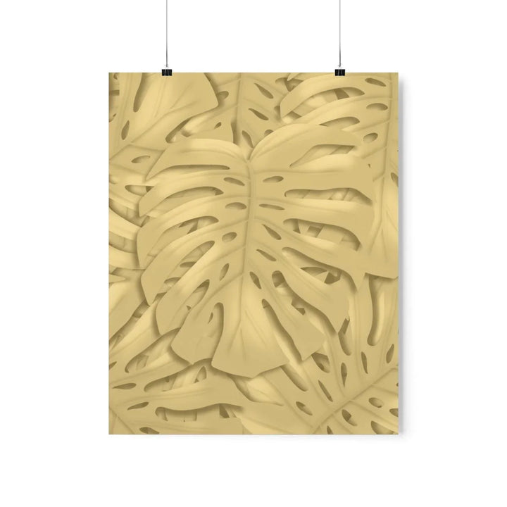 Golden Monstera Pattern Print, Poster, Laura Christine Photography & Design, Back to School, Home & Living, Indoor, Matte, Paper, Posters, Valentine's Day promotion, Laura Christine Photography & Design, laurachristinedesign.com