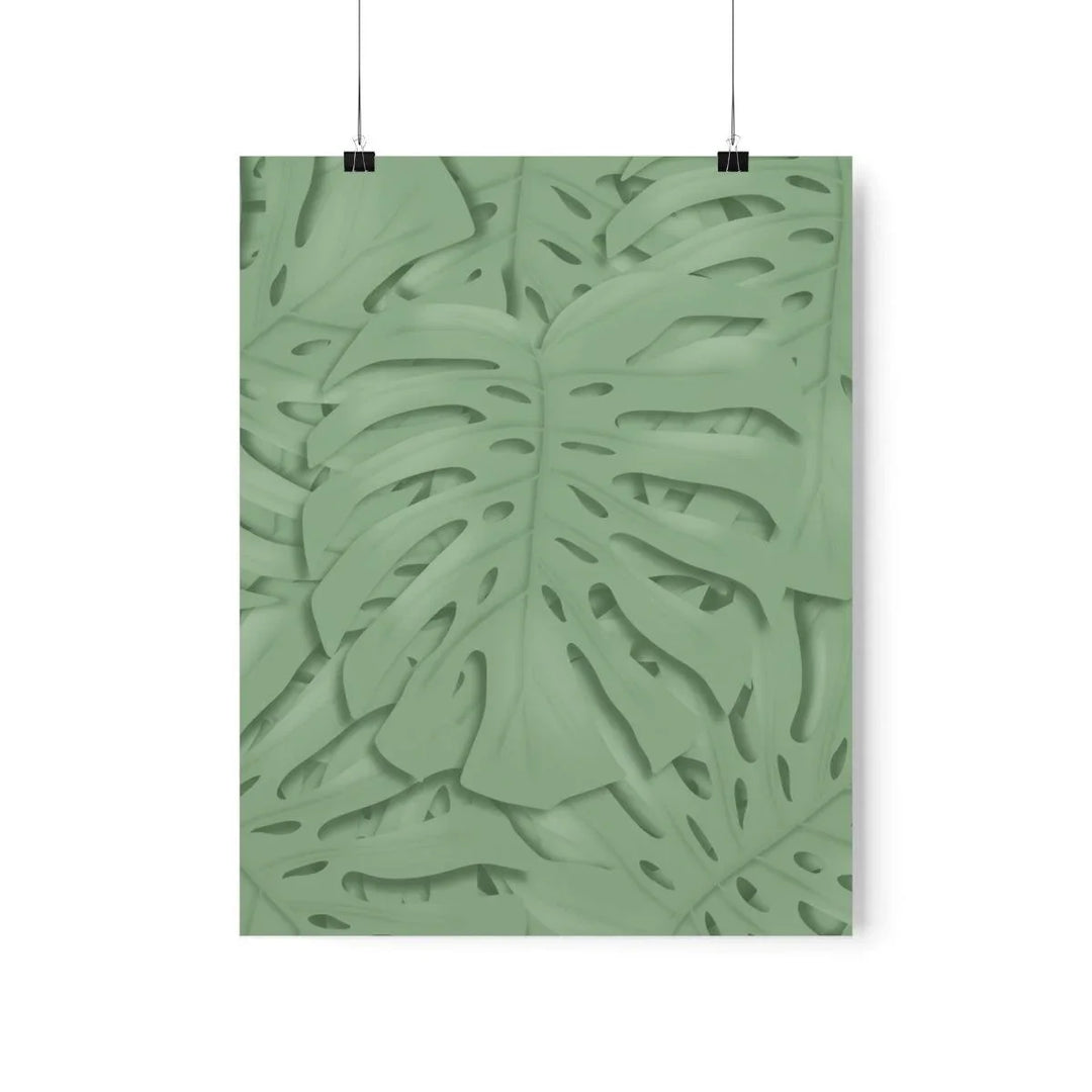 Deep Sage Monstera Pattern Print, Poster, Laura Christine Photography & Design, Back to School, Home & Living, Indoor, Matte, Paper, Posters, Valentine's Day promotion, Laura Christine Photography & Design, laurachristinedesign.com