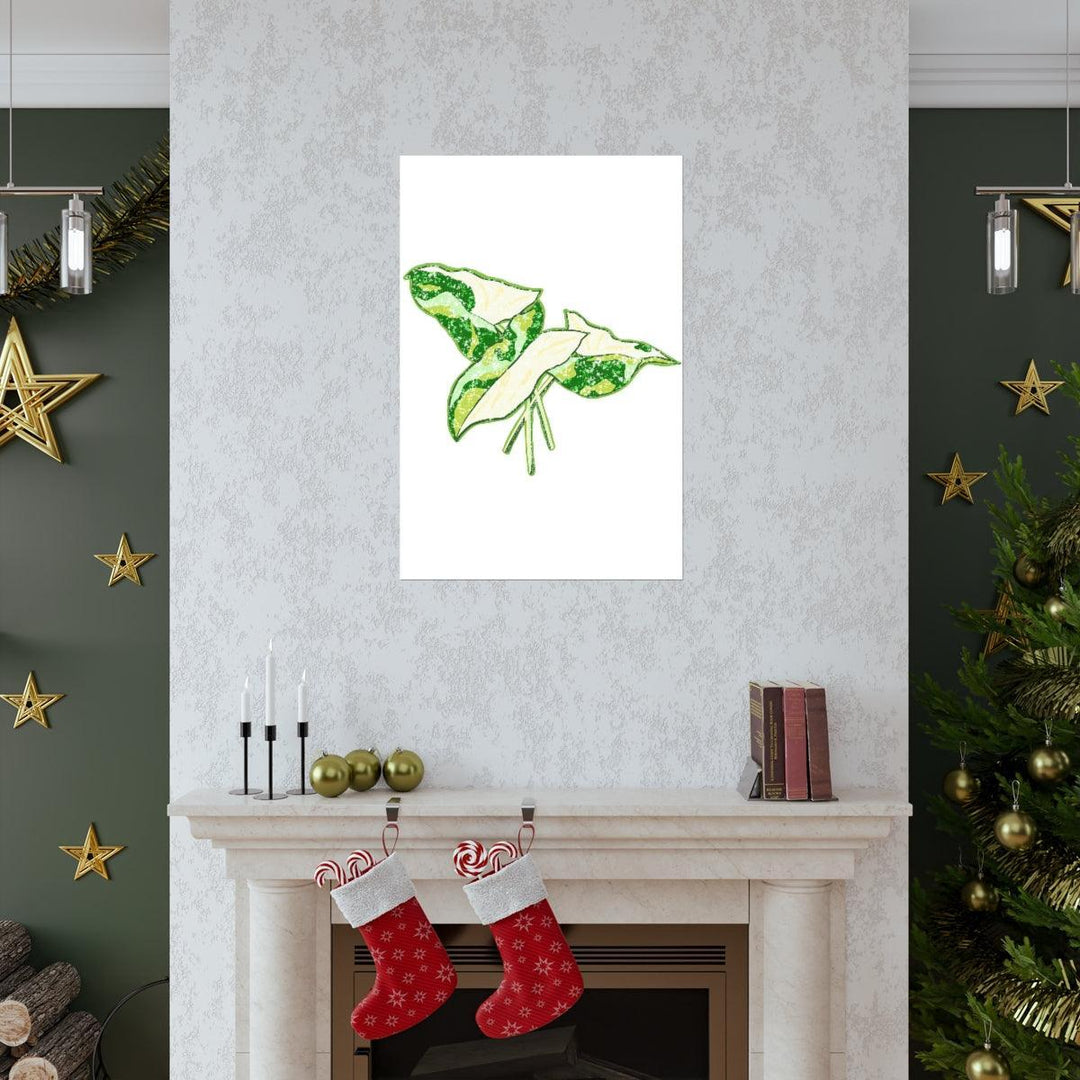 Marble Syngonium Print – Botanical Wall Art on Museum Grade Paper | Matte Finish Unframed - The Potted Pixel