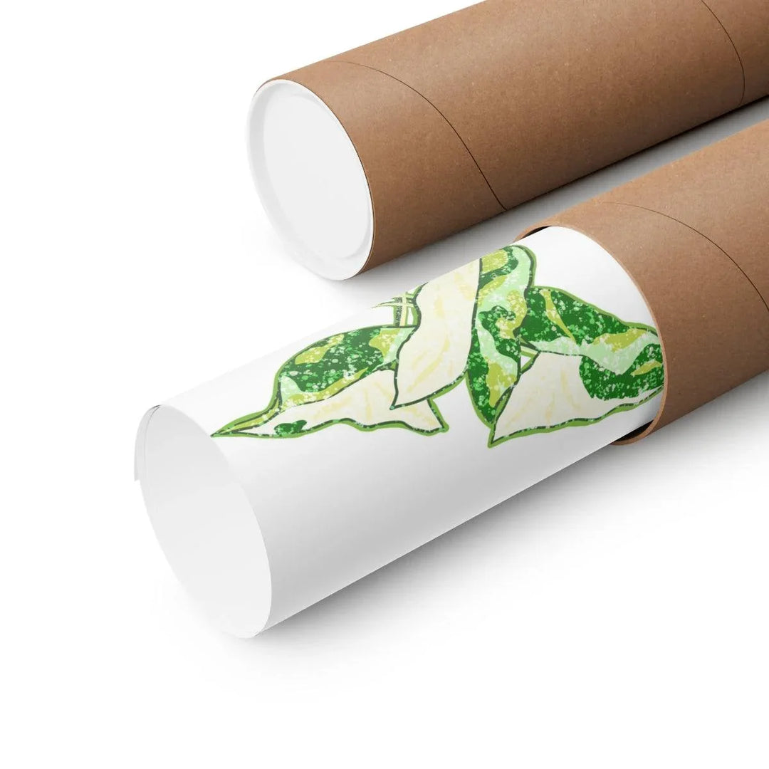 Marble Syngonium Print – Botanical Wall Art on Museum Grade Paper | Matte Finish Unframed - The Potted Pixel