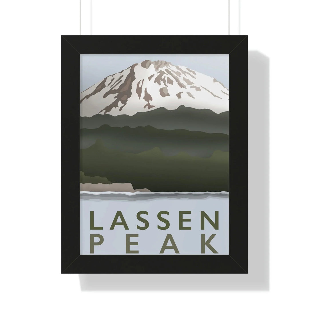 Lassen Peak Minimalist Framed Print, Poster, Printify, Framed, Home & Living, Indoor, Paper, Posters, Laura Christine Photography & Design, laurachristinedesign.com