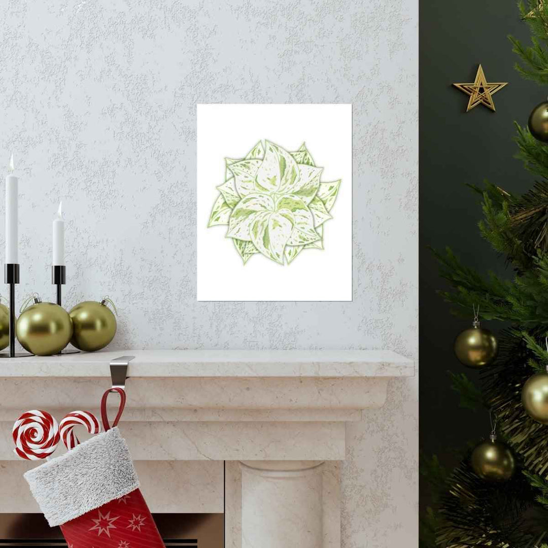 Snow Queen Pothos Print – Variegated Pothos Art on Museum Grade Paper Unframed - The Potted Pixel