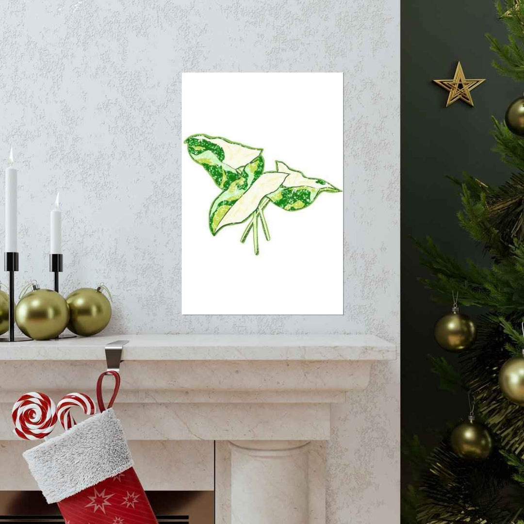 Marble Syngonium Print – Botanical Wall Art on Museum Grade Paper | Matte Finish Unframed - The Potted Pixel