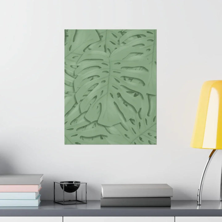 Deep Sage Monstera Pattern Print, Poster, Laura Christine Photography & Design, Back to School, Home & Living, Indoor, Matte, Paper, Posters, Valentine's Day promotion, Laura Christine Photography & Design, laurachristinedesign.com