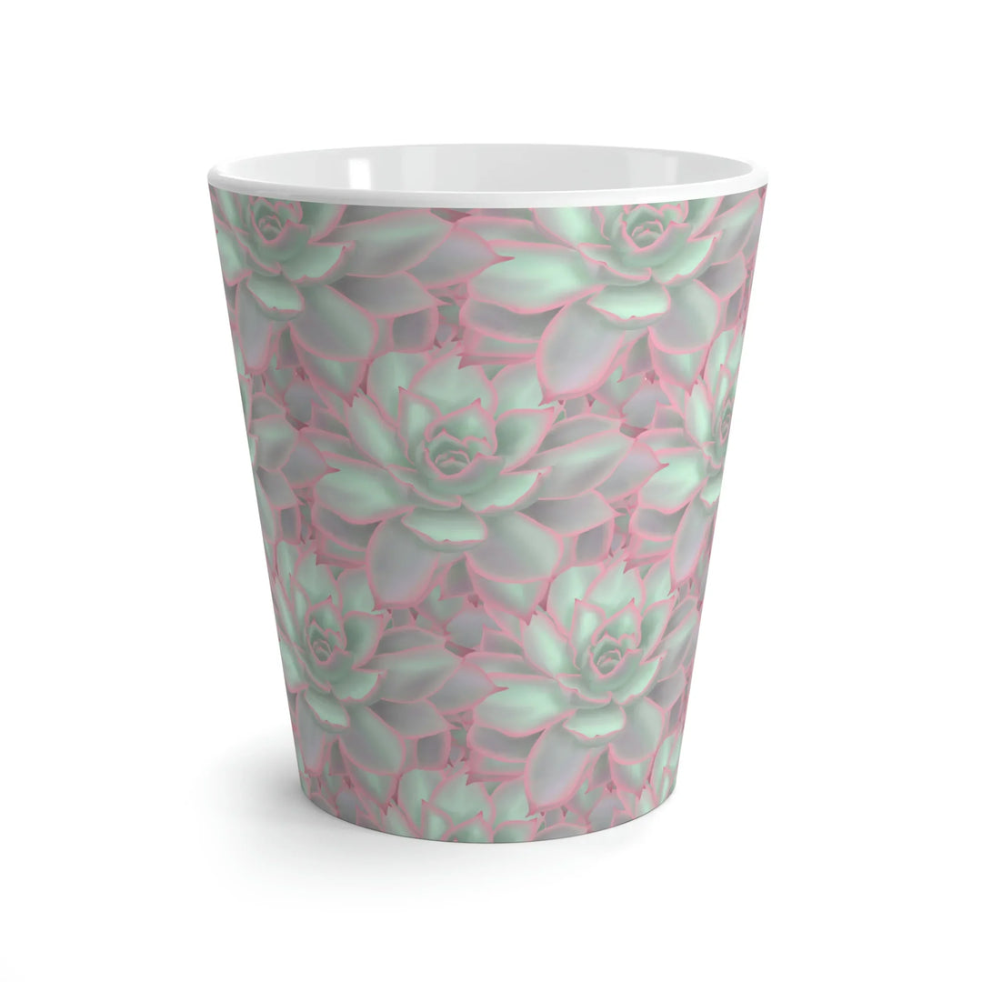 Echeveria Violet Queen Mug 12 Oz Ceramic Coffee Cup With Easy Grip Handle And Succulent Floral Design