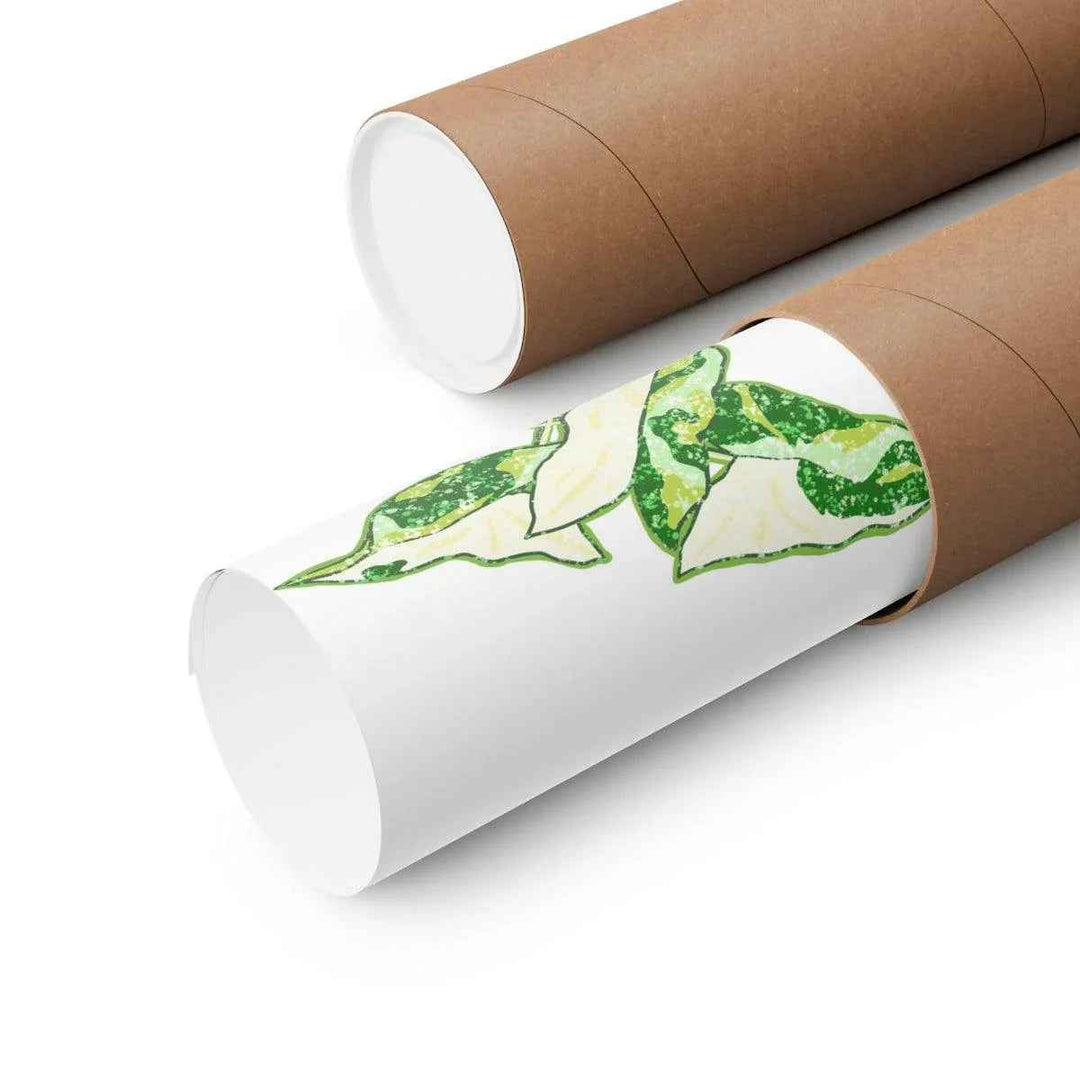 Marble Syngonium Print – Botanical Wall Art on Museum Grade Paper | Matte Finish Unframed - The Potted Pixel