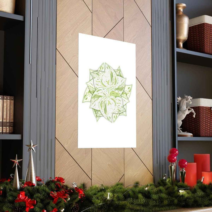 Snow Queen Pothos Print – Variegated Pothos Art on Museum Grade Paper Unframed - The Potted Pixel