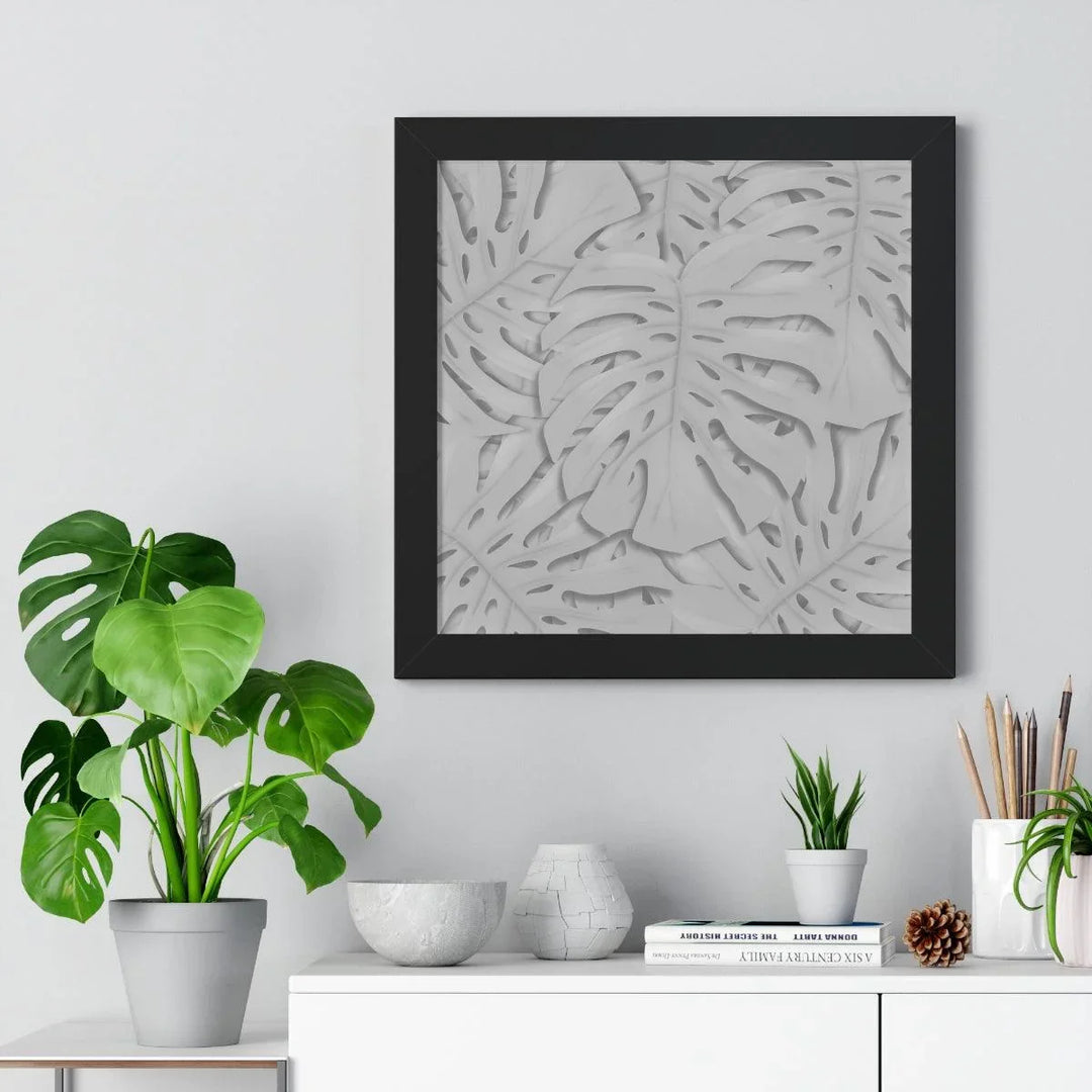Soft Gray Monstera Framed Print, Poster, Laura Christine Photography & Design, Framed, Home & Living, Indoor, Paper, Posters, Laura Christine Photography & Design, laurachristinedesign.com