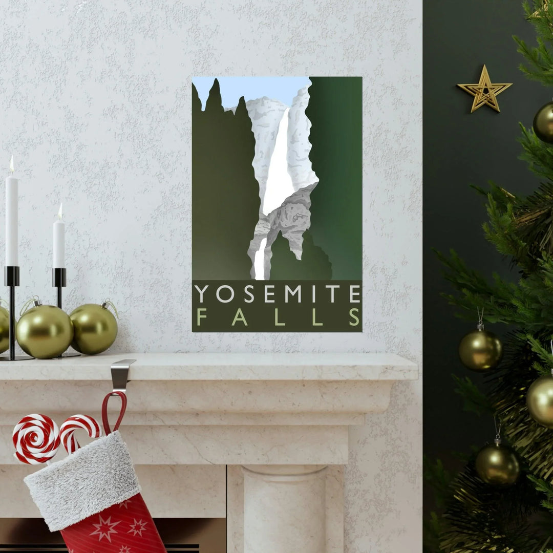 Yosemite Falls Minimalist Print, Poster, Printify, Back to School, Home & Living, Indoor, Matte, Paper, Posters, Valentine's Day promotion, Laura Christine Photography & Design, laurachristinedesign.com
