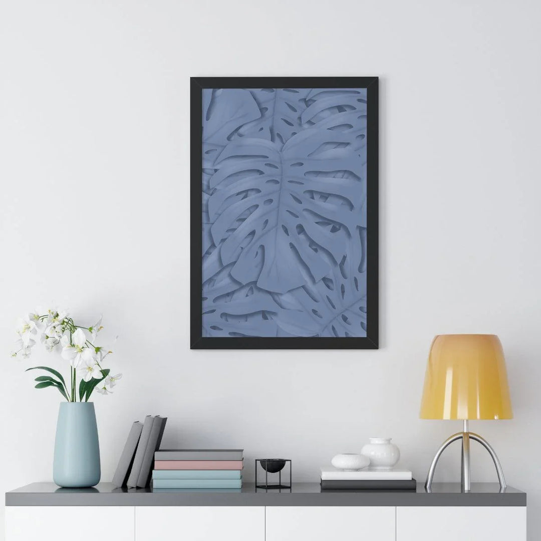 Slate Blue Monstera Framed Print, Poster, Laura Christine Photography & Design, Framed, Home & Living, Indoor, Paper, Posters, Laura Christine Photography & Design, laurachristinedesign.com