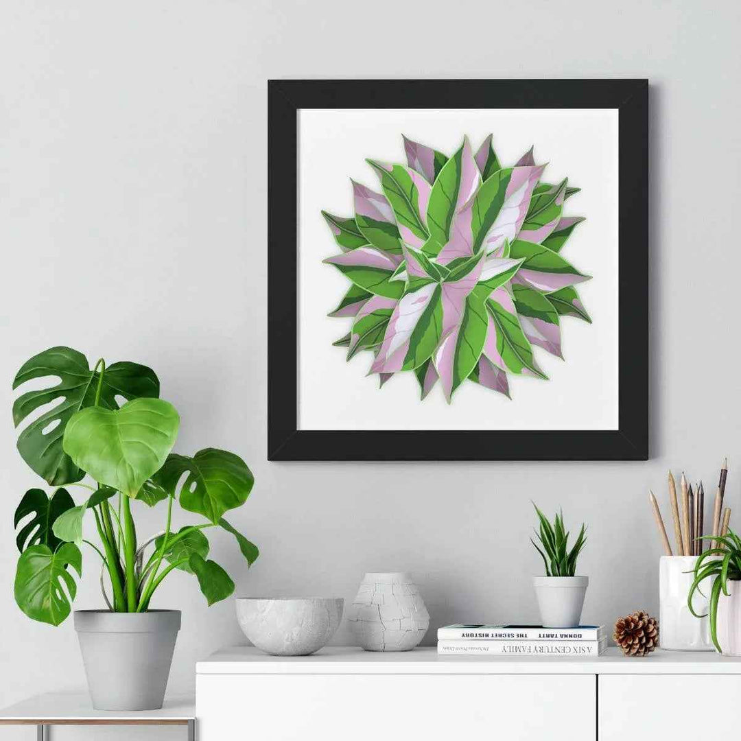Syngonium Tricolor Print - Framed Botanical Art With Matte Finish & Acrylic Cover - The Potted Pixel