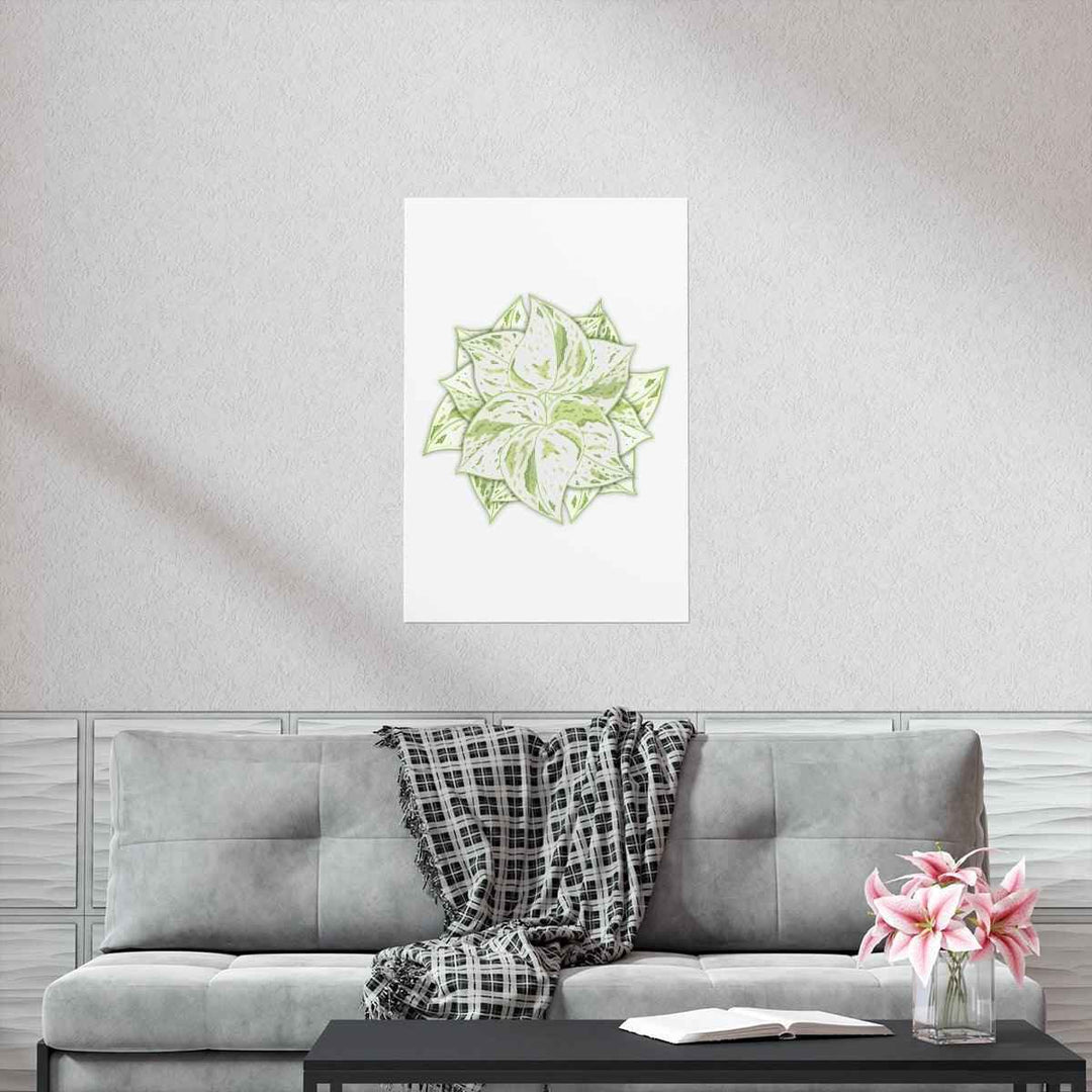 Snow Queen Pothos Print – Variegated Pothos Art on Museum Grade Paper Unframed - The Potted Pixel