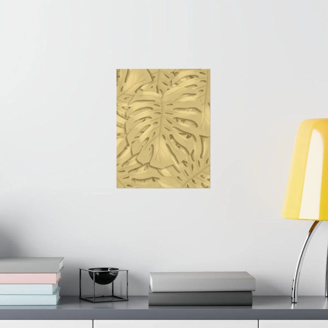 Golden Monstera Pattern Print, Poster, Laura Christine Photography & Design, Back to School, Home & Living, Indoor, Matte, Paper, Posters, Valentine's Day promotion, Laura Christine Photography & Design, laurachristinedesign.com