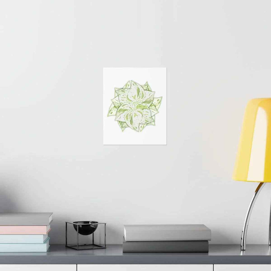 Snow Queen Pothos Print – Variegated Pothos Art on Museum Grade Paper Unframed - The Potted Pixel