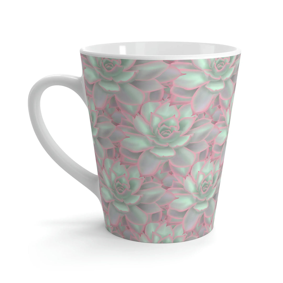 Echeveria Violet Queen Mug 12 Oz Ceramic Coffee Cup With Easy Grip Handle And Succulent Floral Design