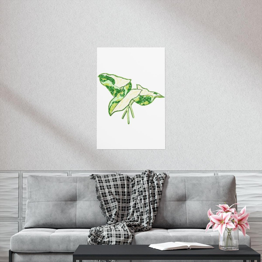 Marble Syngonium Print – Botanical Wall Art on Museum Grade Paper | Matte Finish Unframed - The Potted Pixel