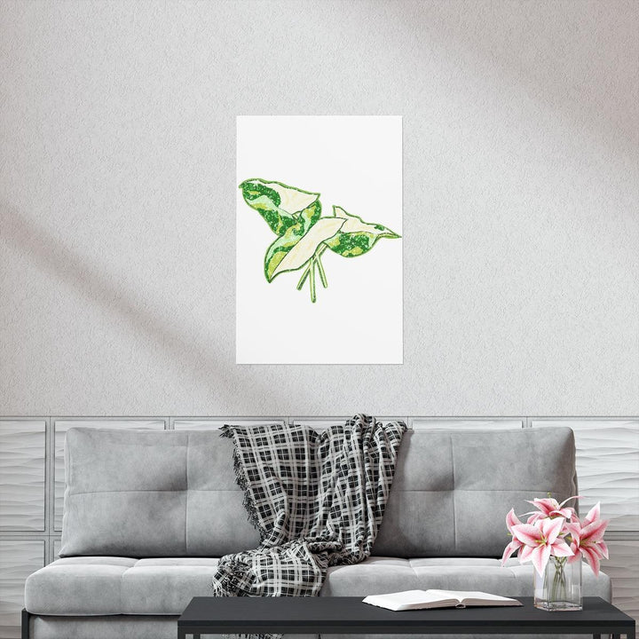 Marble Syngonium Print – Botanical Wall Art on Museum Grade Paper | Matte Finish Unframed - The Potted Pixel