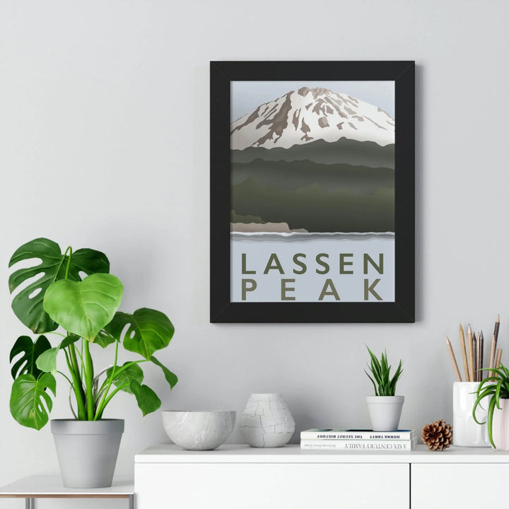 Lassen Peak Minimalist Framed Print, Poster, Printify, Framed, Home & Living, Indoor, Paper, Posters, Laura Christine Photography & Design, laurachristinedesign.com