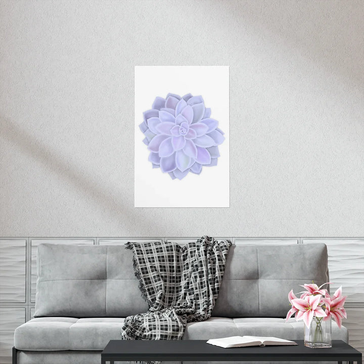 Graptopetalum Murasaki Print Purple Succulent Wall Art Pastel Rosette Botanical Poster Home Decor