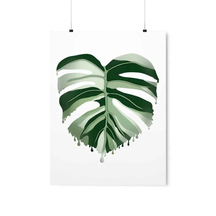 Melting Monstera Albo Print - Fine Art Poster | Botanical Wall Art on Matte Paper Unframed