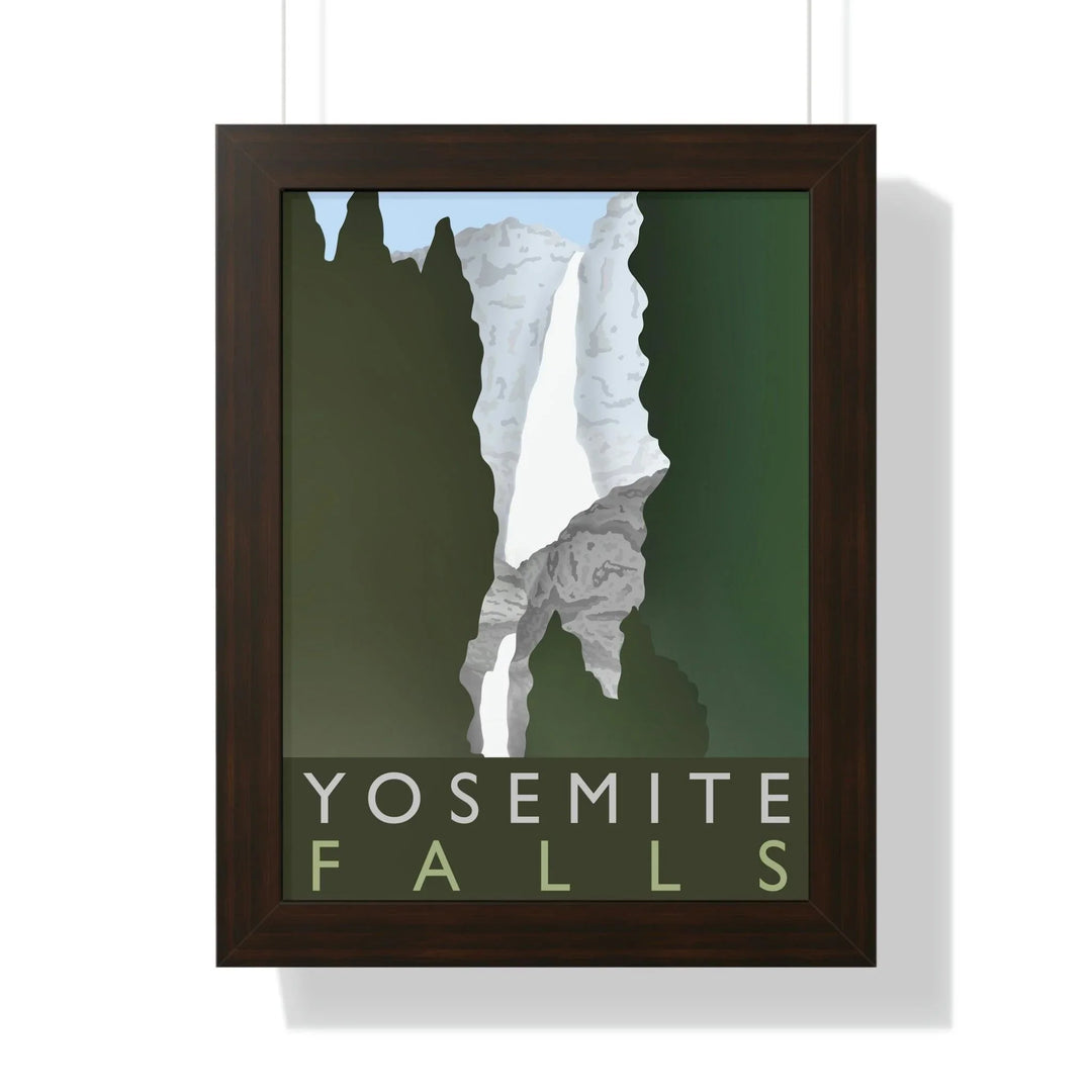 Yosemite Falls Minimalist Framed Print, Poster, Printify, Framed, Home & Living, Indoor, Paper, Posters, Laura Christine Photography & Design, laurachristinedesign.com