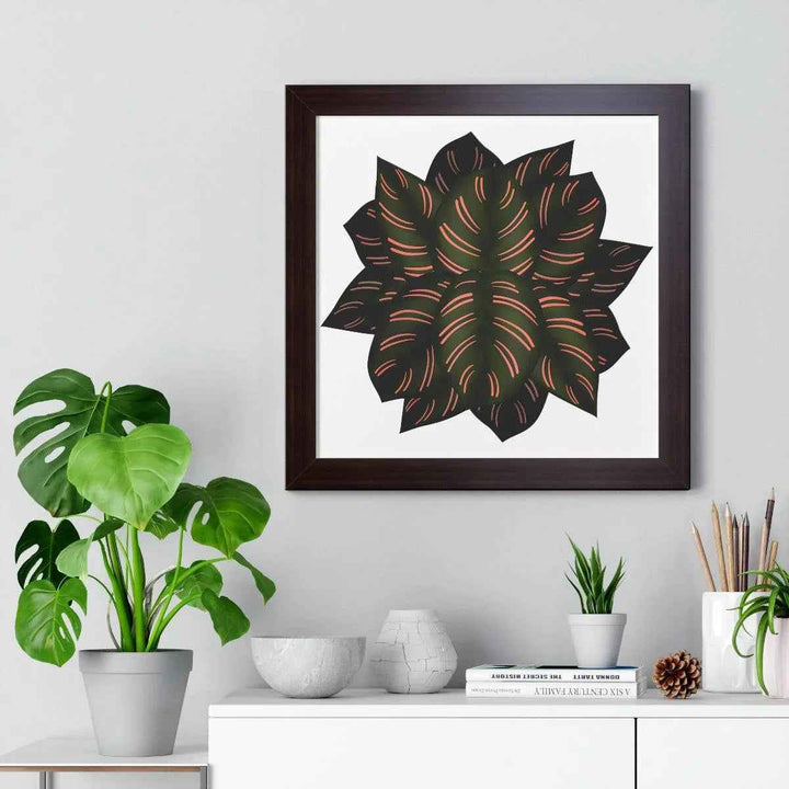 Calathea Pinstripe Print - Framed Botanical Art With Matte Finish & Acrylic Cover - The Potted Pixel