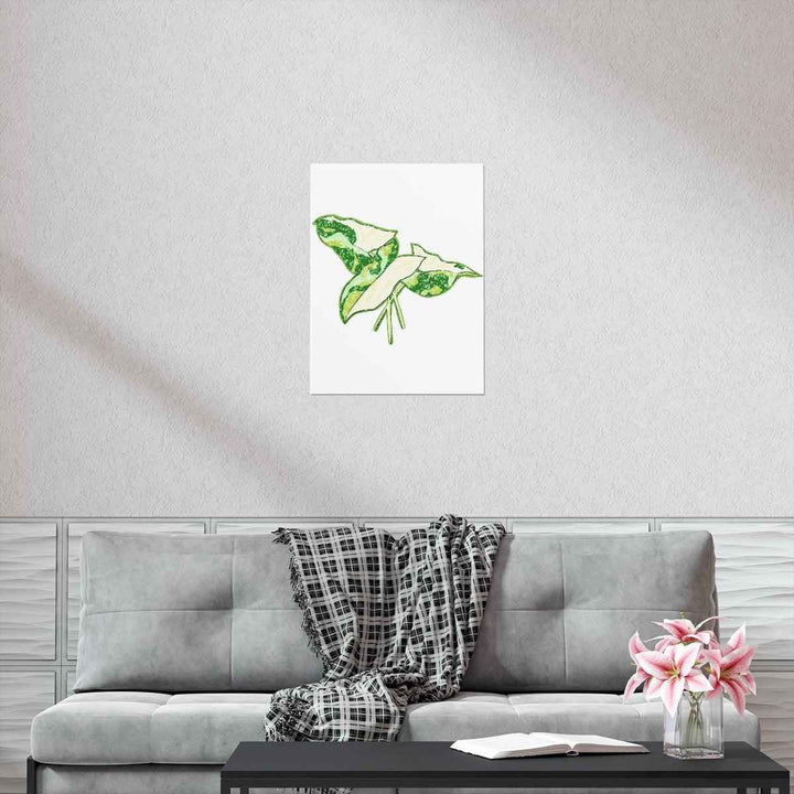 Marble Syngonium Print – Botanical Wall Art on Museum Grade Paper | Matte Finish Unframed - The Potted Pixel